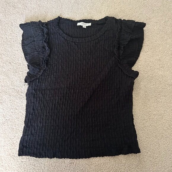 atelier Tops - womans black textured top